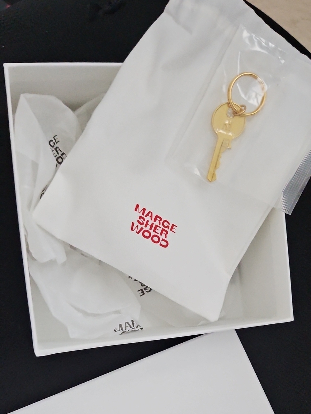 MARGESHERWOOD KEY CHARM NEW IN BOX